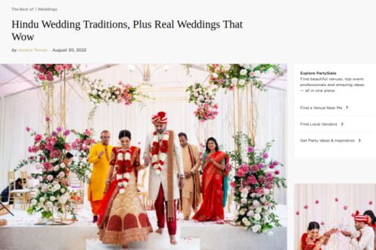 Party Slate article – Hindu Wedding Traditions, Plus Real Weddings That Wow