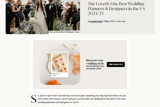 The Loverly List: Best Wedding Planners & Designers in the US 2024-25